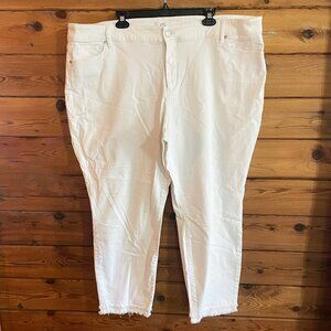 Loft Plus size 26 white denim jeans